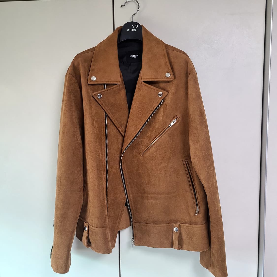 미나브 스웨이드 라이더 자켓 상품이미지1