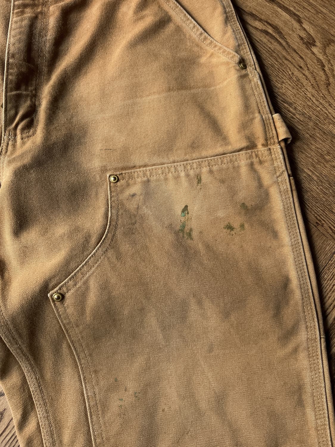 [34]칼하트 Made in USA 더티워싱 브라운 더블니 워크 팬츠 상품이미지5