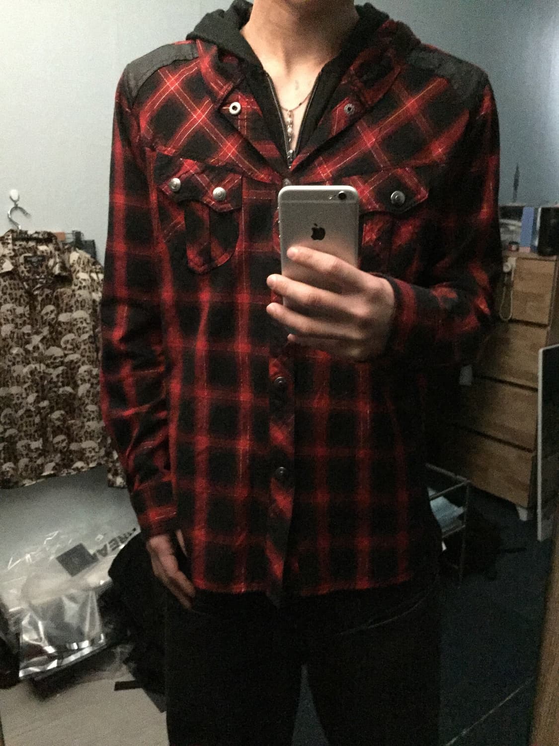 31040=SKKONE 레이어드 후드 셔츠 상품이미지2