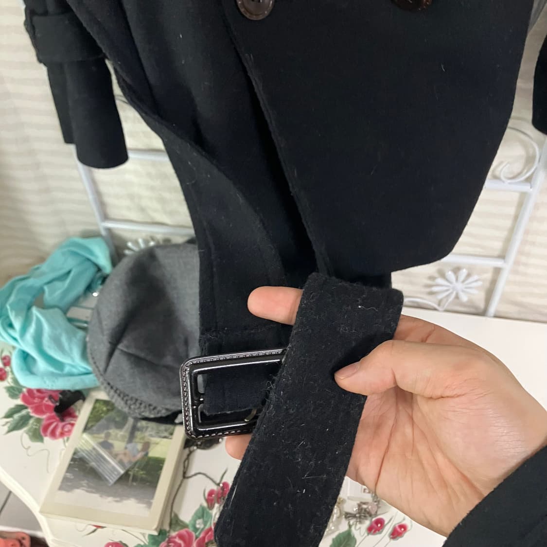 빈티지 블랙 포 버튼 코트 966 y2k 스트릿 갸루 펑키 일본빈티지  상품이미지6