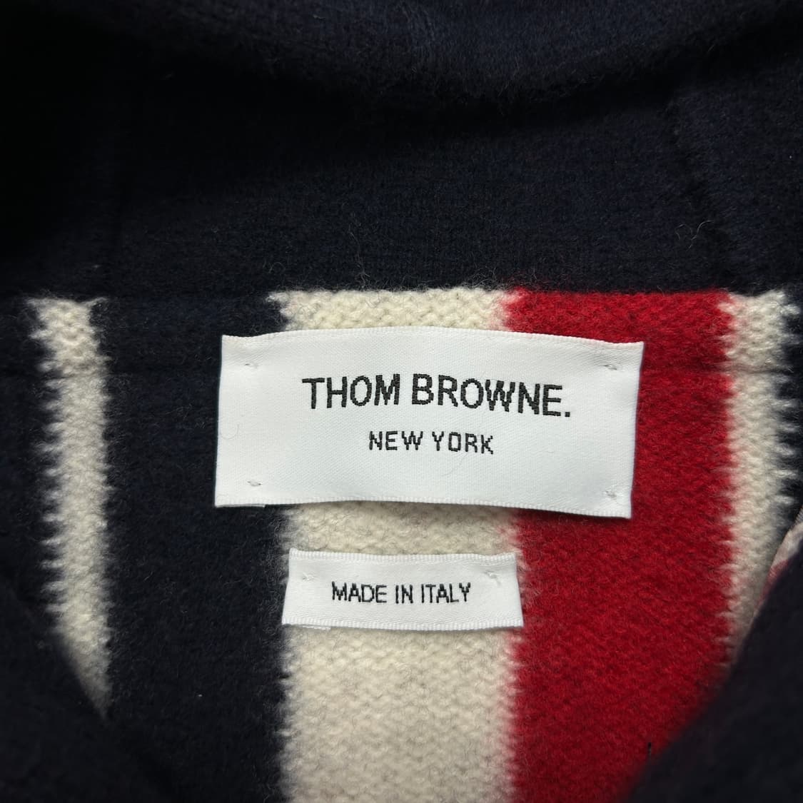 톰브라운 센터백 삼선 인타르시아 스트라이프 울 더플 코트(2) 상품이미지7