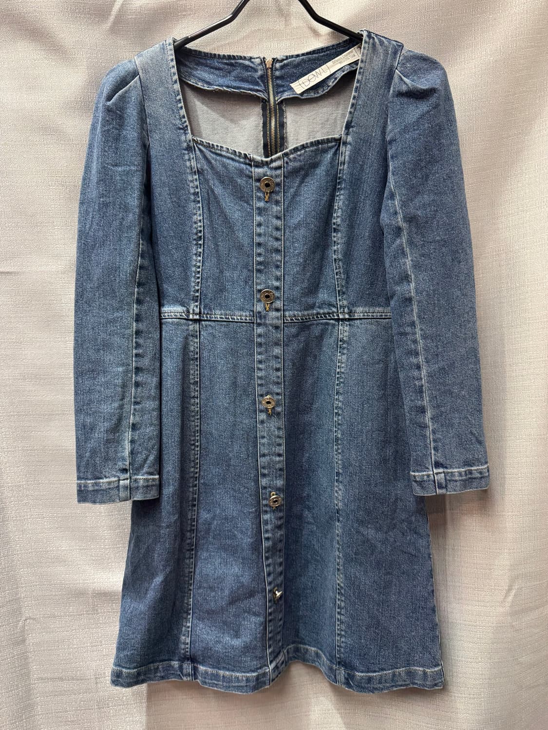 듀엘 스퀘어넥 퍼프 데님 원피스 55(S) 상품이미지1