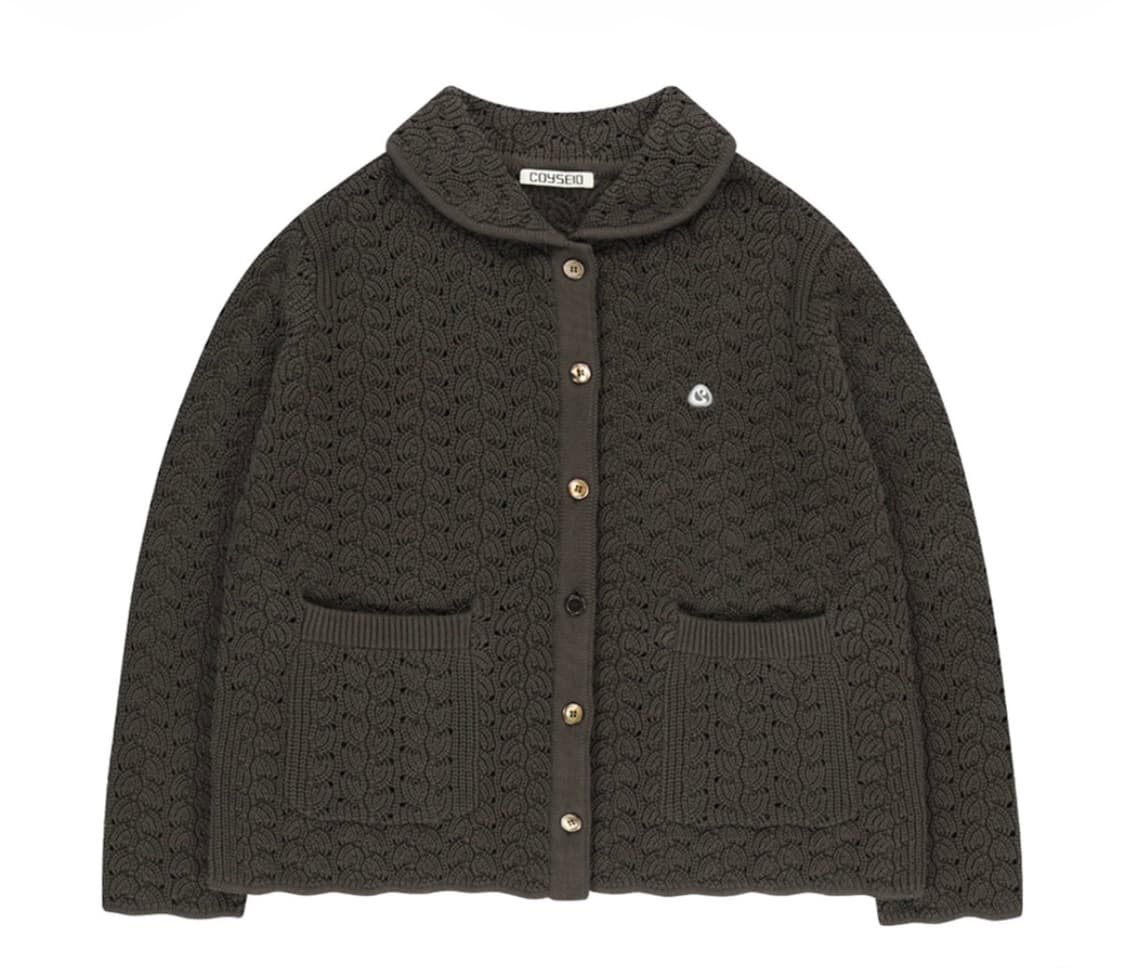 코이세이오 웨이브 니트 가디건 브라운 상품이미지1