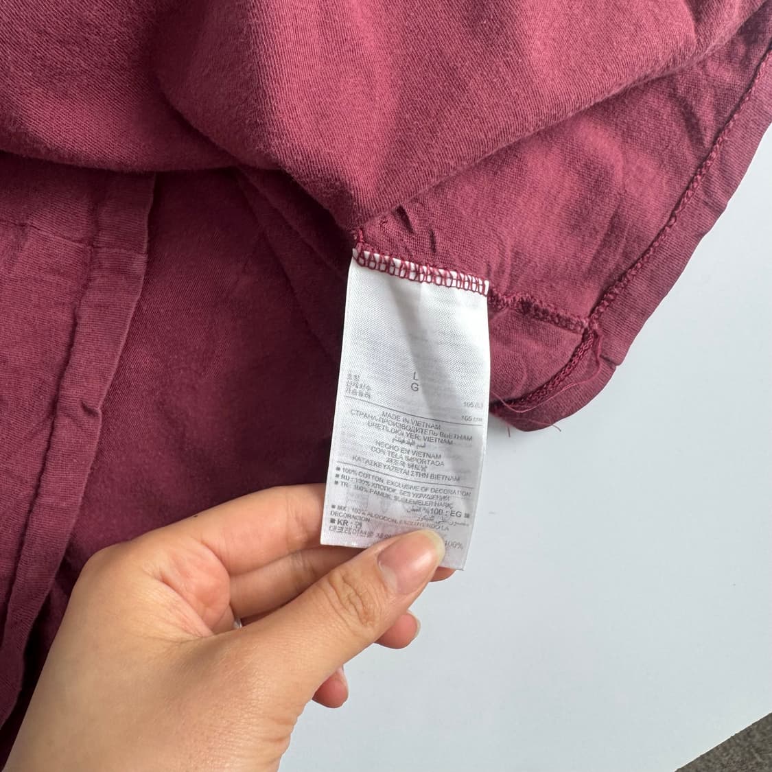 Gap 갭 베이지 로고 버건디 반팔  상품이미지6