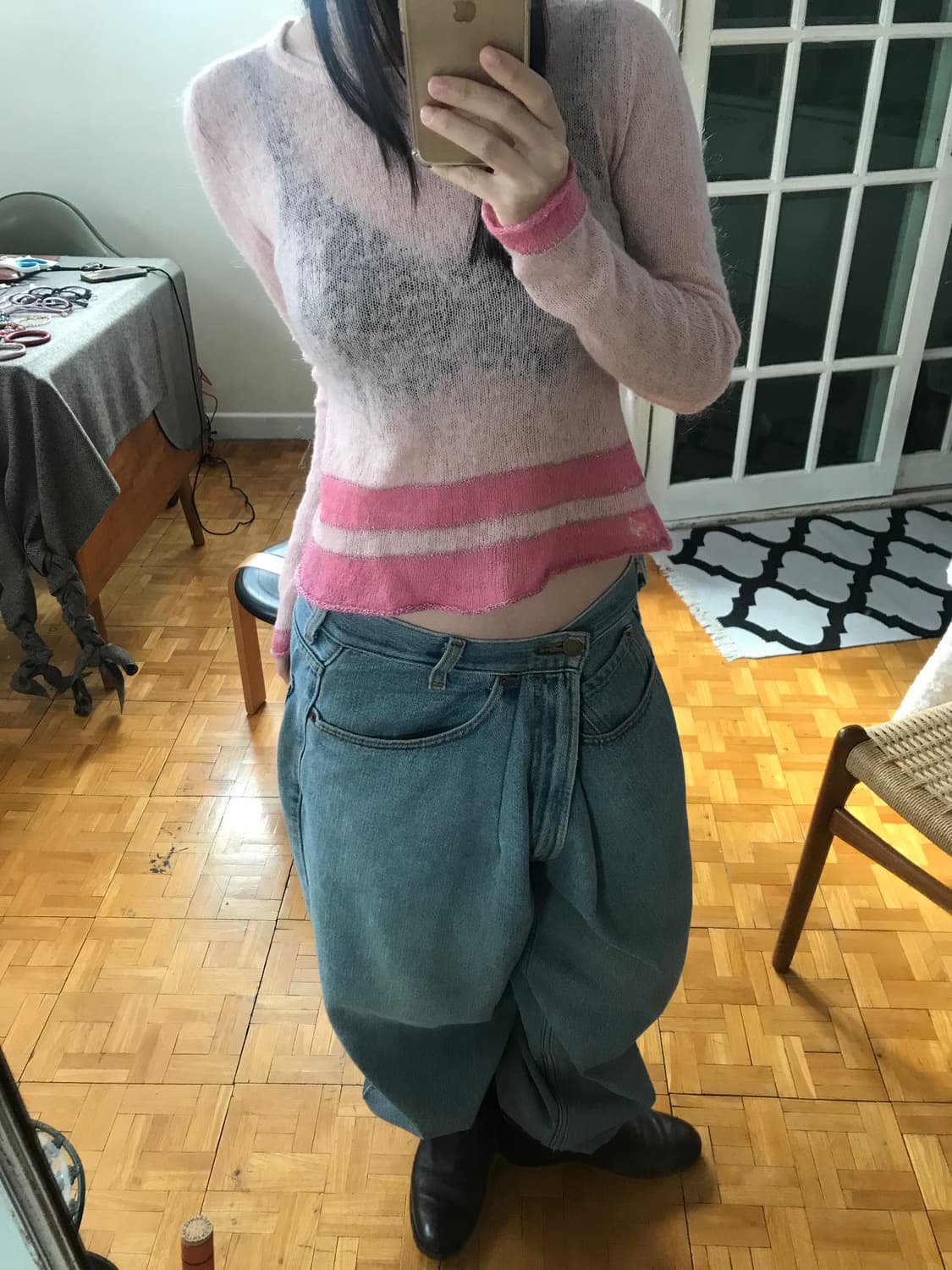 vintage mohair pink knit 상품이미지2