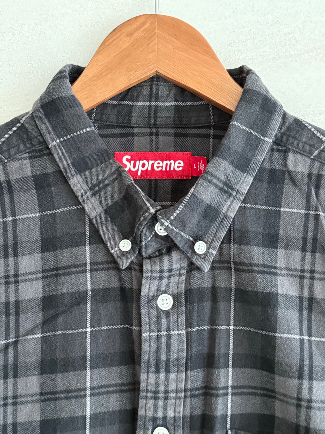 슈프림 24fw 플레이드 플란넬 셔츠 블랙 상품이미지3