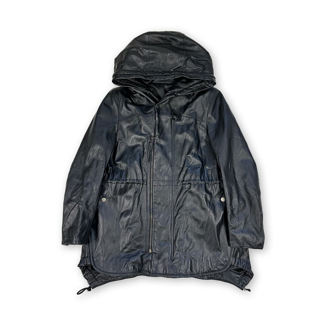 후디드 쉽스킨 레더 자켓 상품이미지1