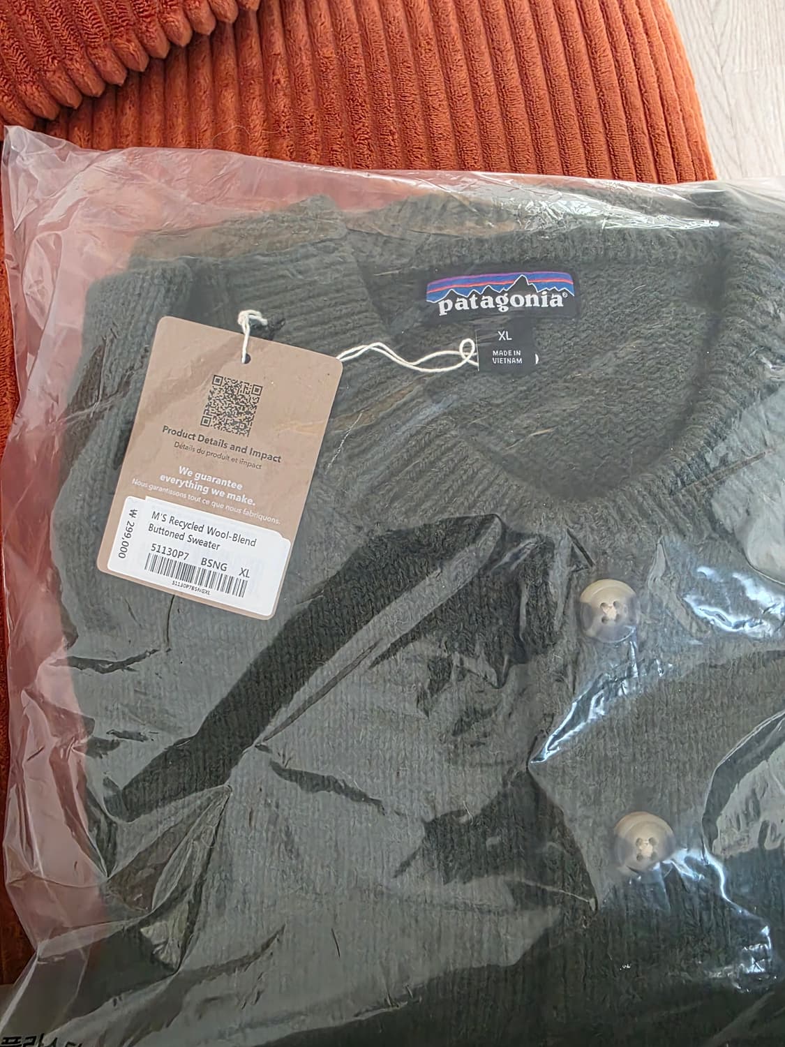 [미개봉] 파타고니아 울 버튼 스웨터 카키 그린 XL 상품이미지3