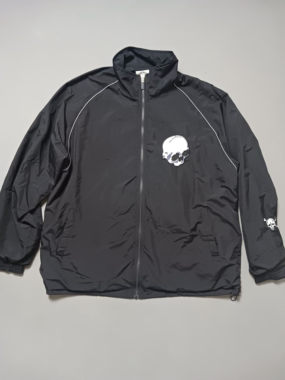 [프리] 빈티지 해골자수 나일론 기모 바람막이 자켓 상품이미지1