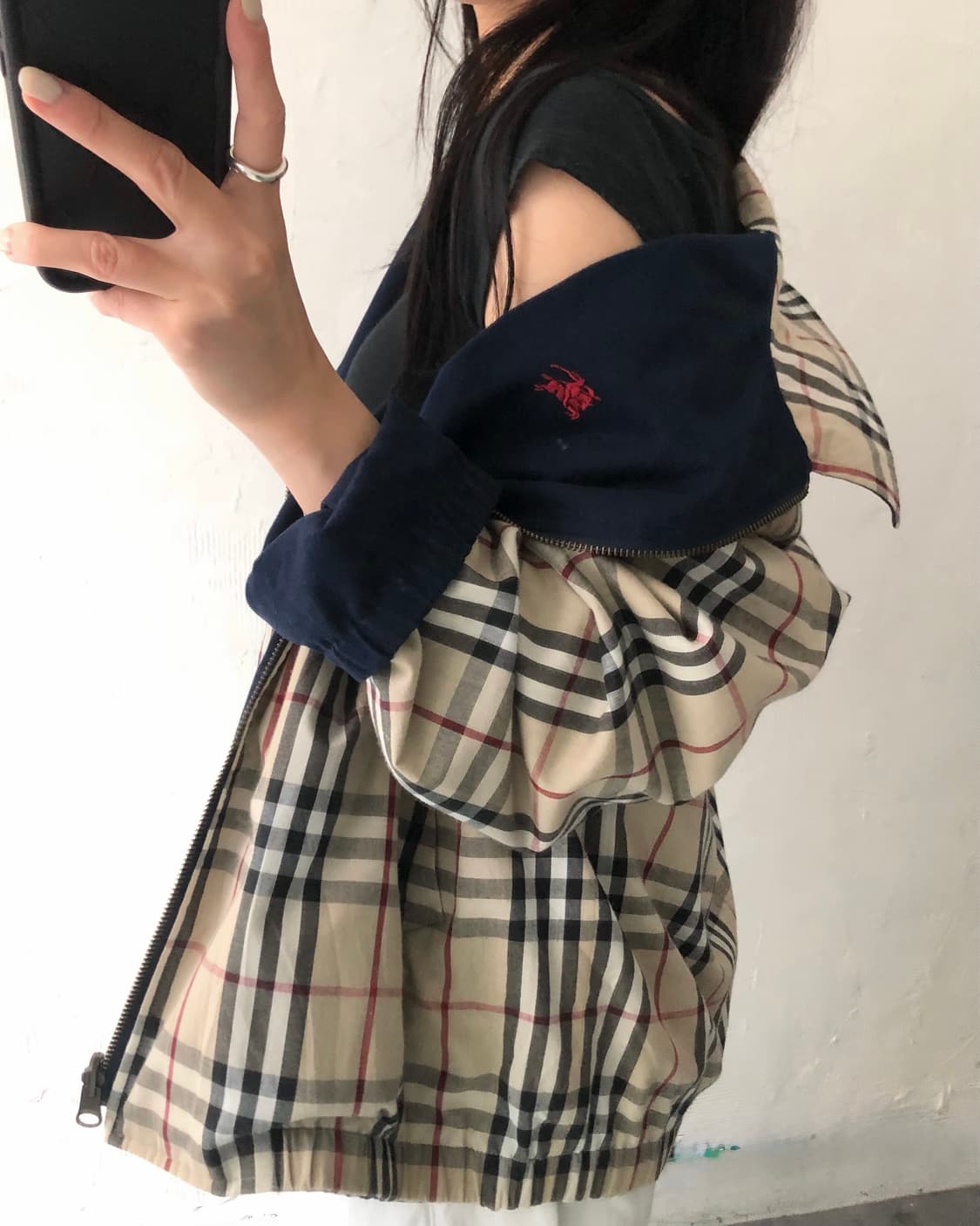 Burberry 버버리 네이비 노바체크 리버시블 자켓 상품이미지1