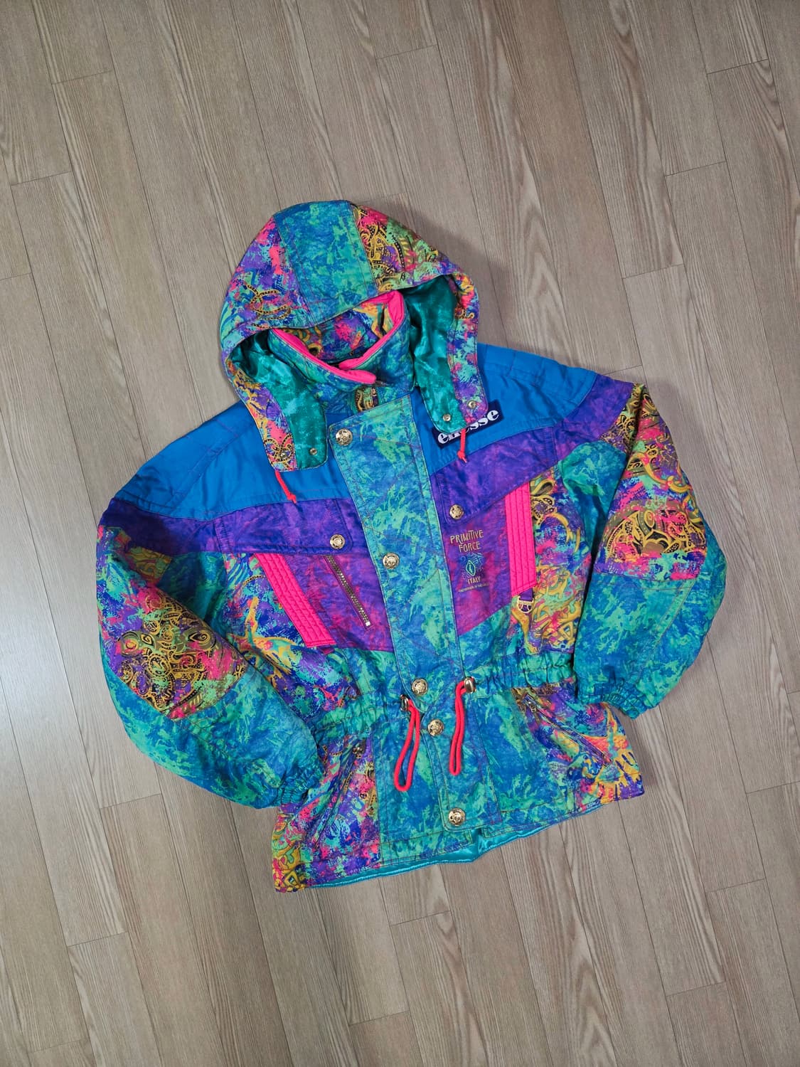 엘레쎄 재팬 민트 마블링 컬러 패딩 점퍼 상품이미지3