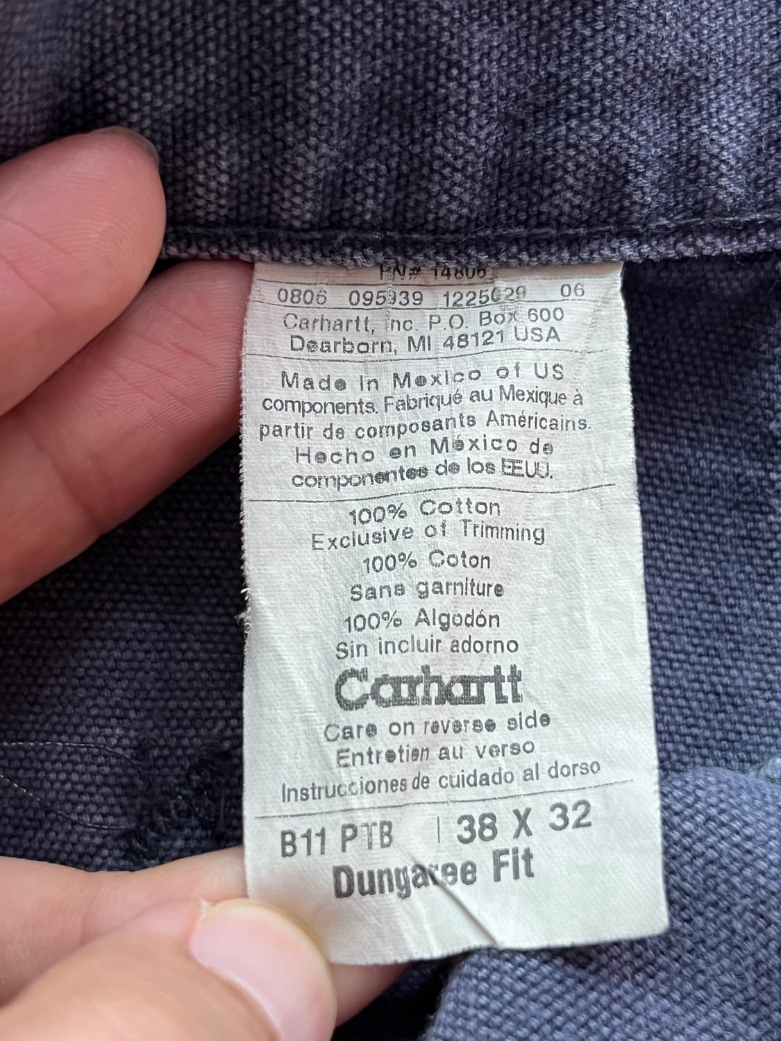 Carhartt B11 PTB 칼하트 빈티지 싱글니 카펜터 팬츠 상품이미지8