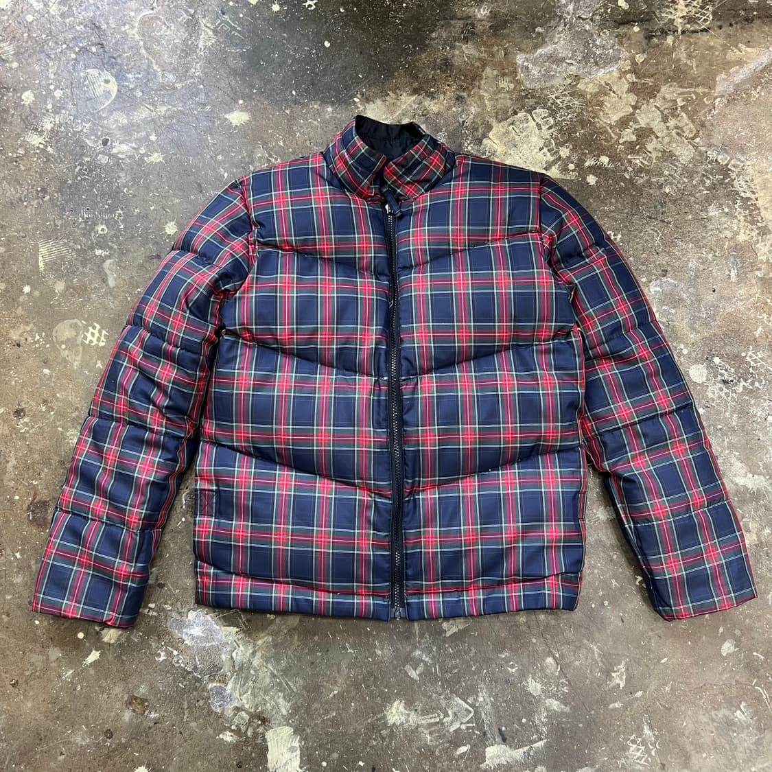 XS) DKNY 체크 양면 덕다운패딩점퍼 리버시블 오리털 패딩 자켓 상품이미지1