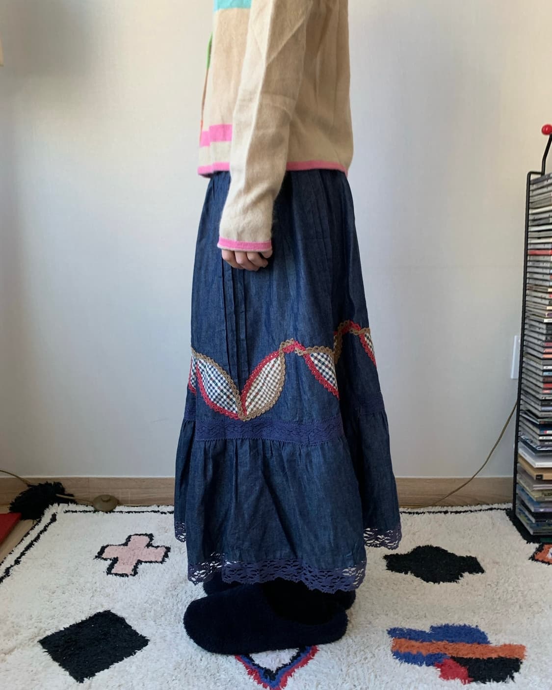 denim patchwork skirt 상품이미지6