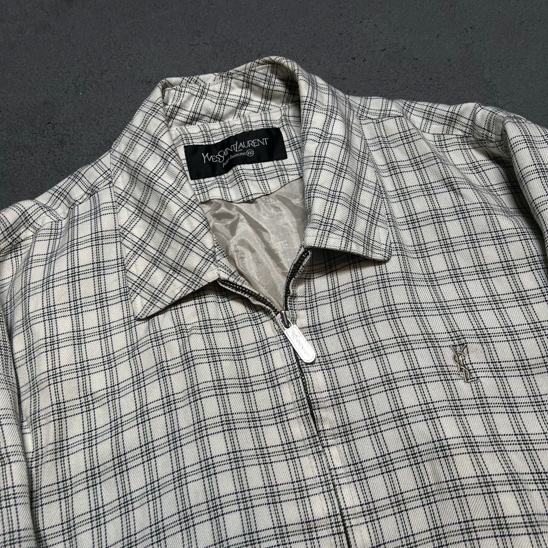 입생로랑 체크 블루종 자켓 상품이미지3