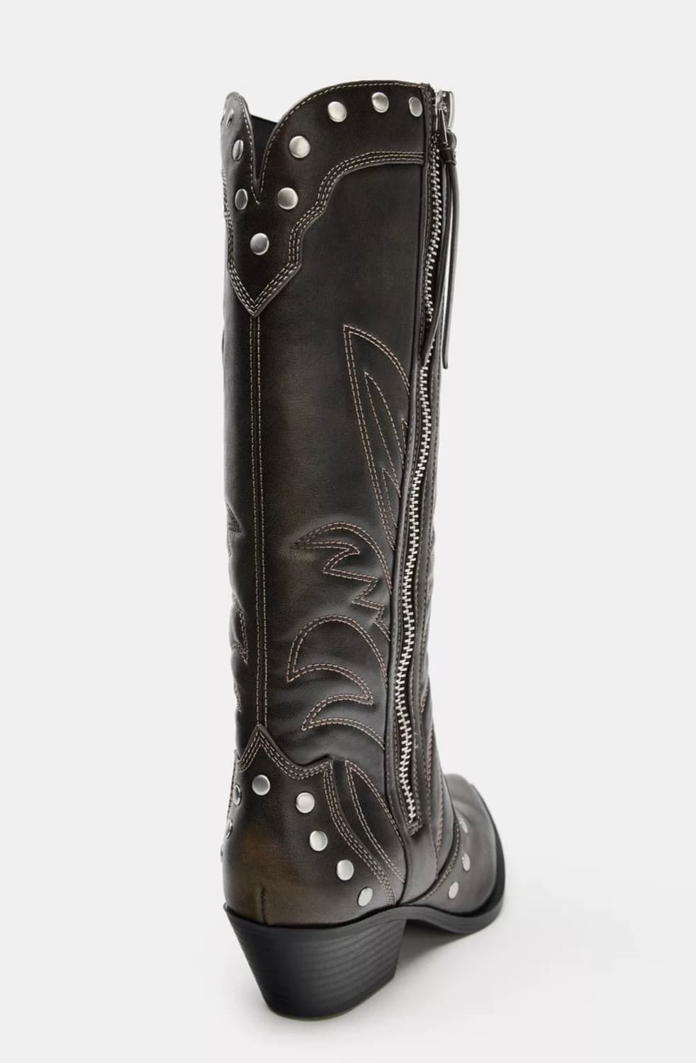 Zara 자라 빈티지 스터드 탑스티치 자수 웨스턴 카우보이 부츠 상품이미지3