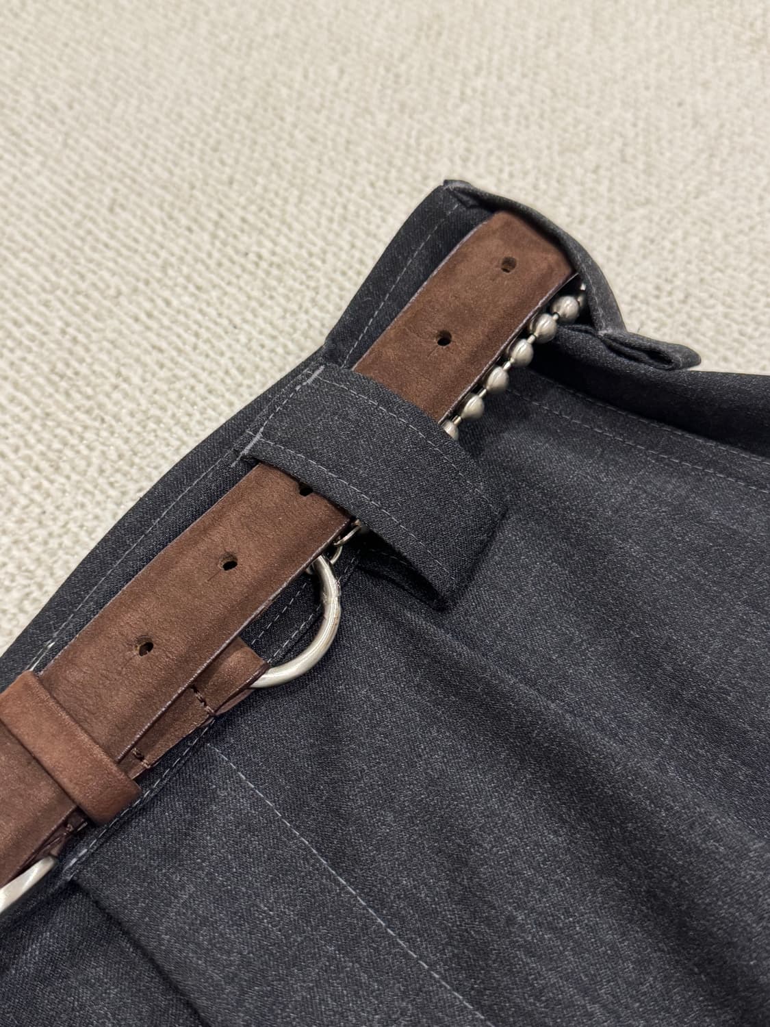 이세이미야케 스웨이드 볼체인 브라운 벨트 상품이미지6