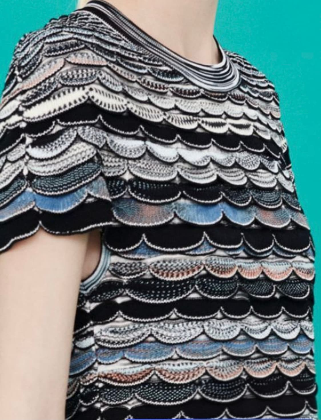 미쏘니 여성 니트반팔티 55~슬림66 스캘럽 니트 WM42 상품이미지6