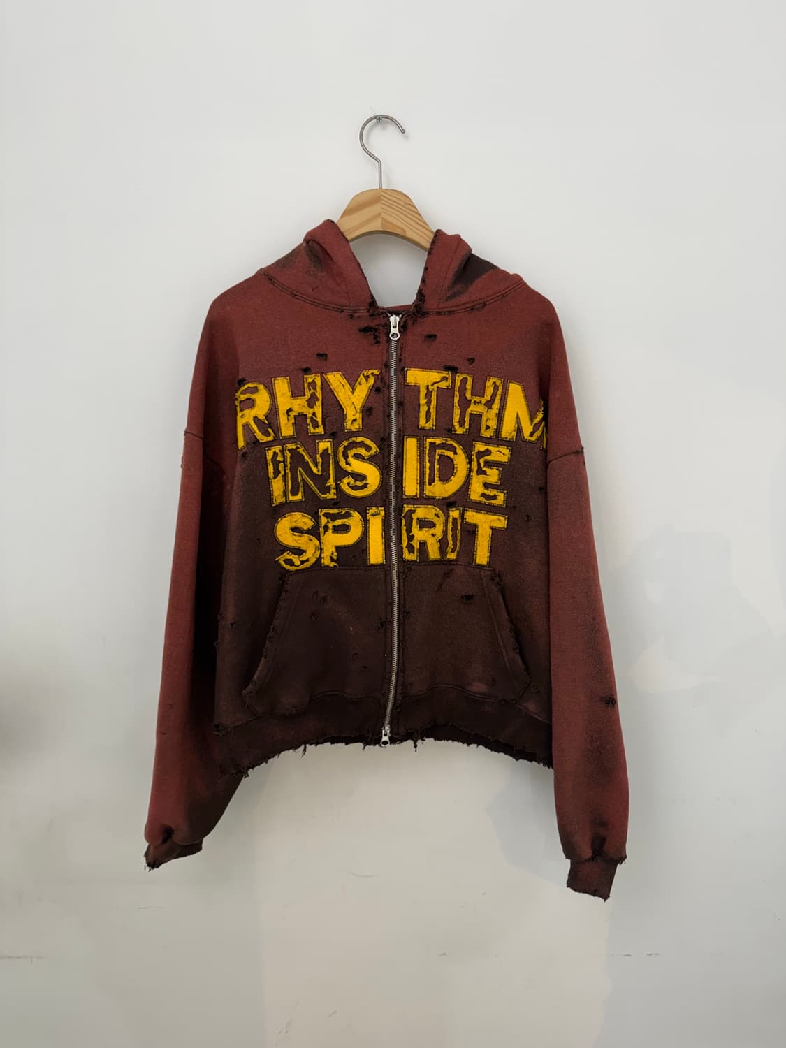 빈티지 크롭 후드집업(기모) 상품이미지1