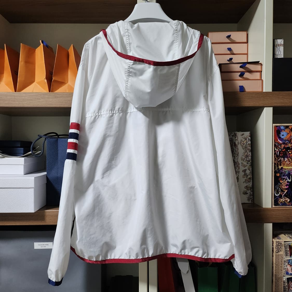 [새상품급]톰브라운 사선완장 립스탑 후드 바람막이 4사이즈 화이트 상품이미지2