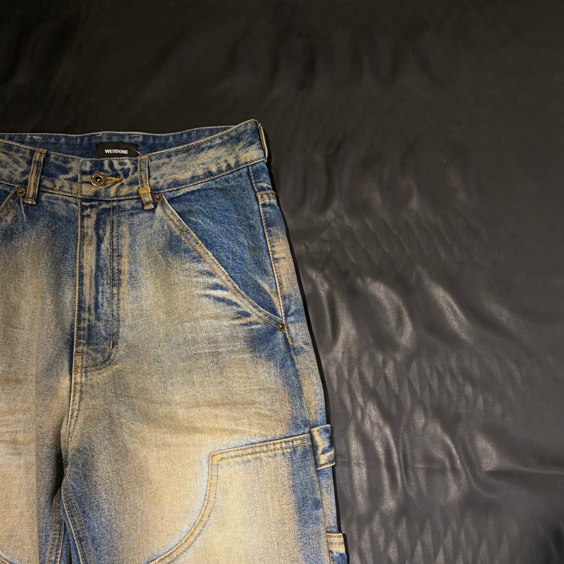 웰던 빈티지 워싱 패치워크 데님 팬츠 상품이미지5