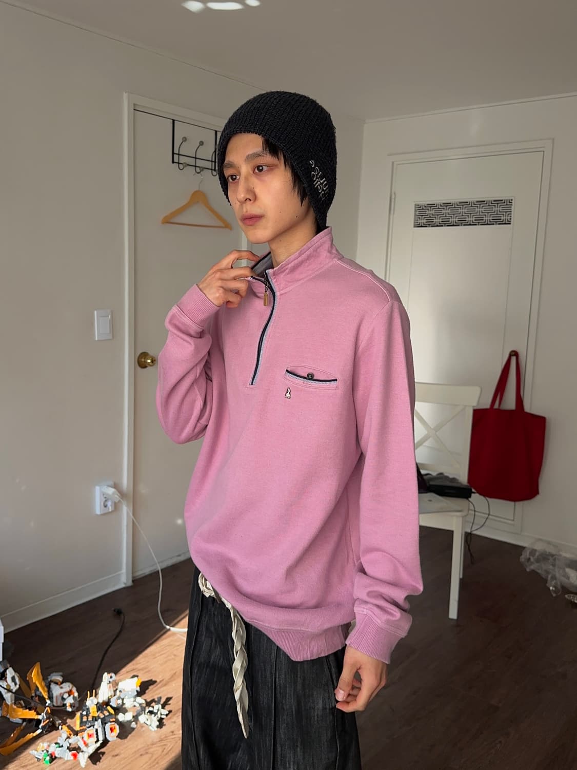 Hush Puppies 쿨톤핑크 하프 집업 니트 상품이미지6