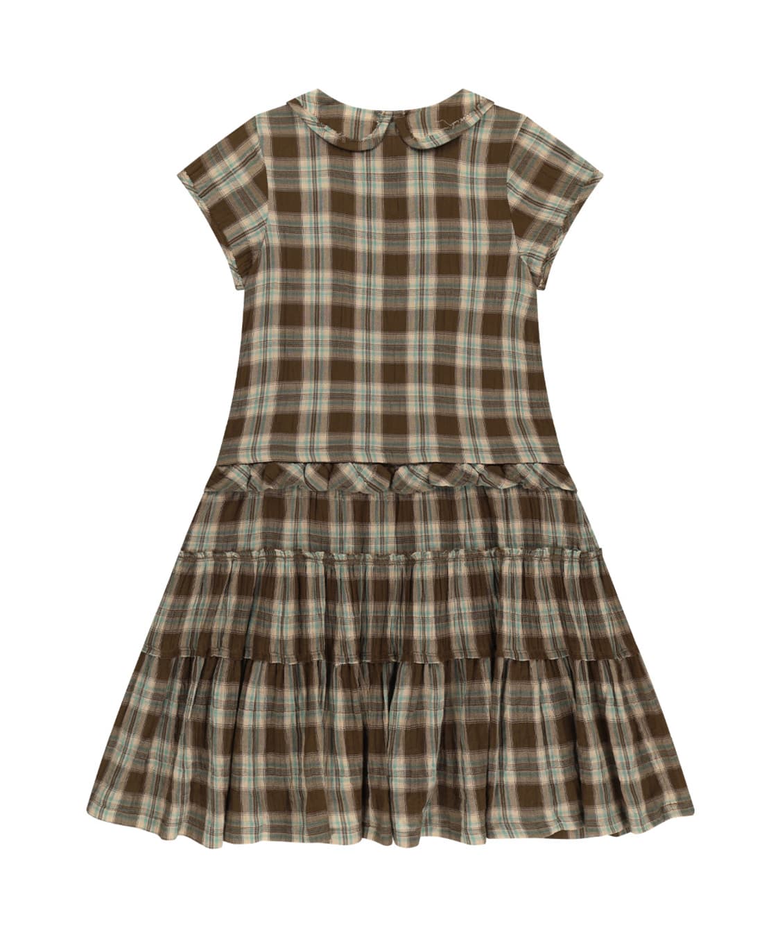 RAW EDGE CHECK ONE PIECE BROWN 2 상품이미지2