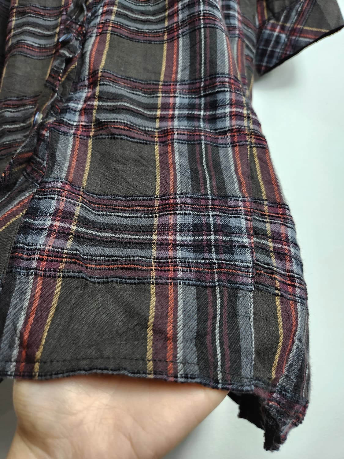 체크 볼륨 롱 블라우스 상품이미지10