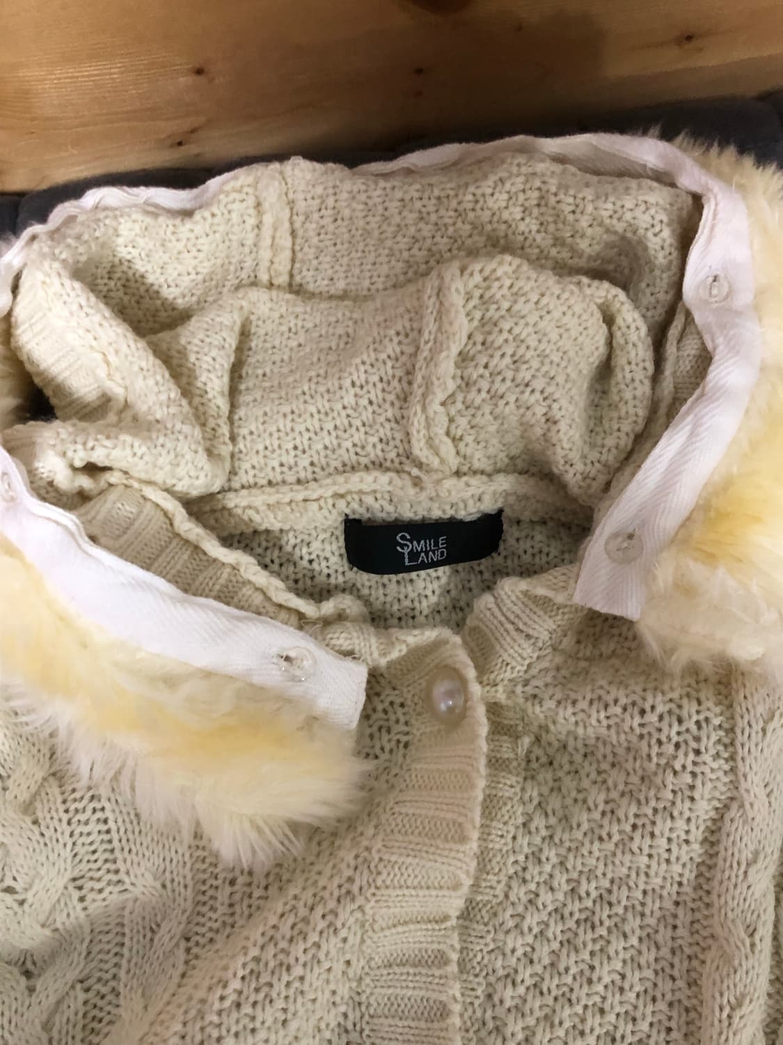 빈티지 롱 후드 니트 가디건 아이보리 상품이미지2