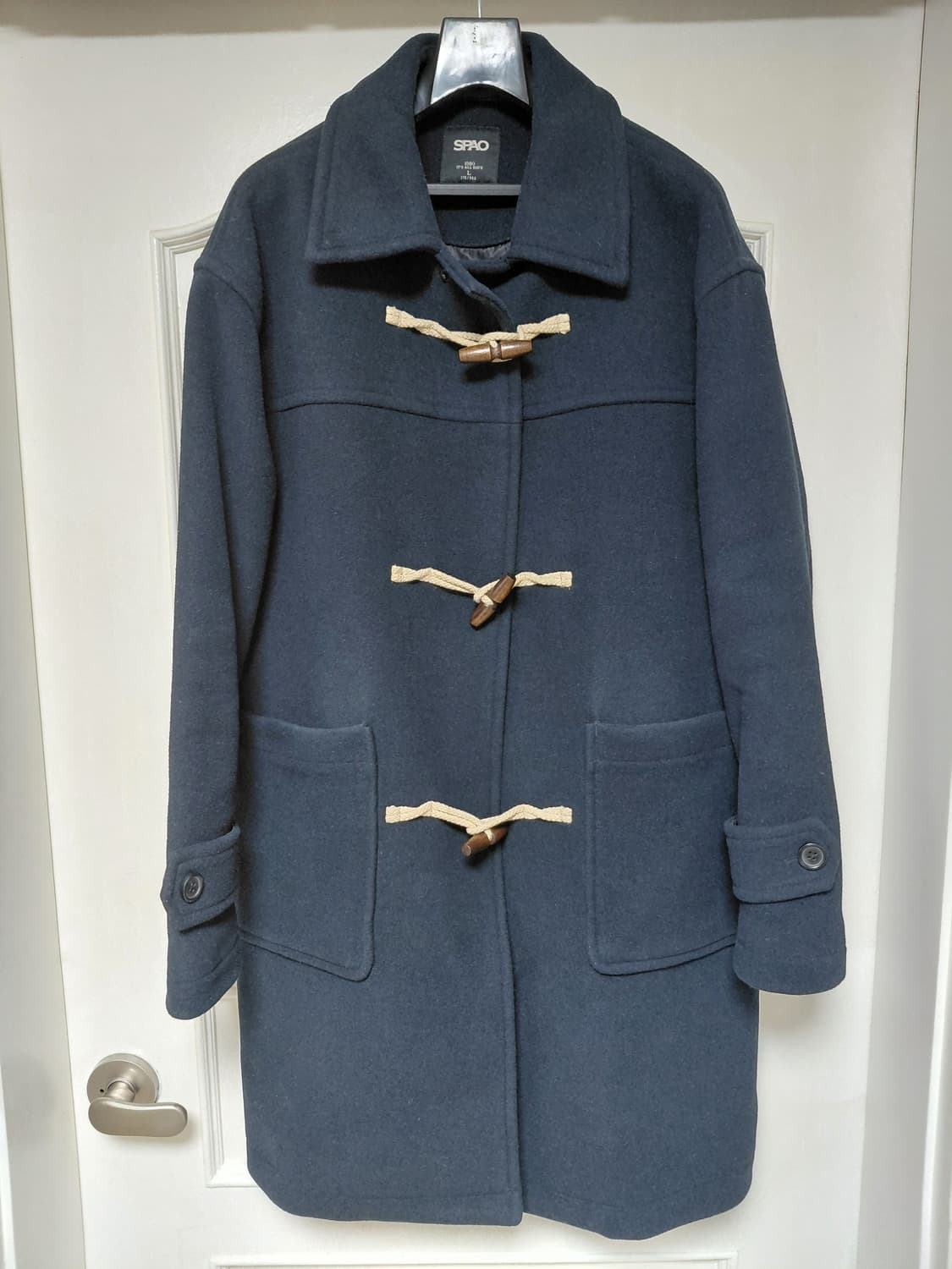 스파오 네이비 떡볶이 코트 L 상품이미지1