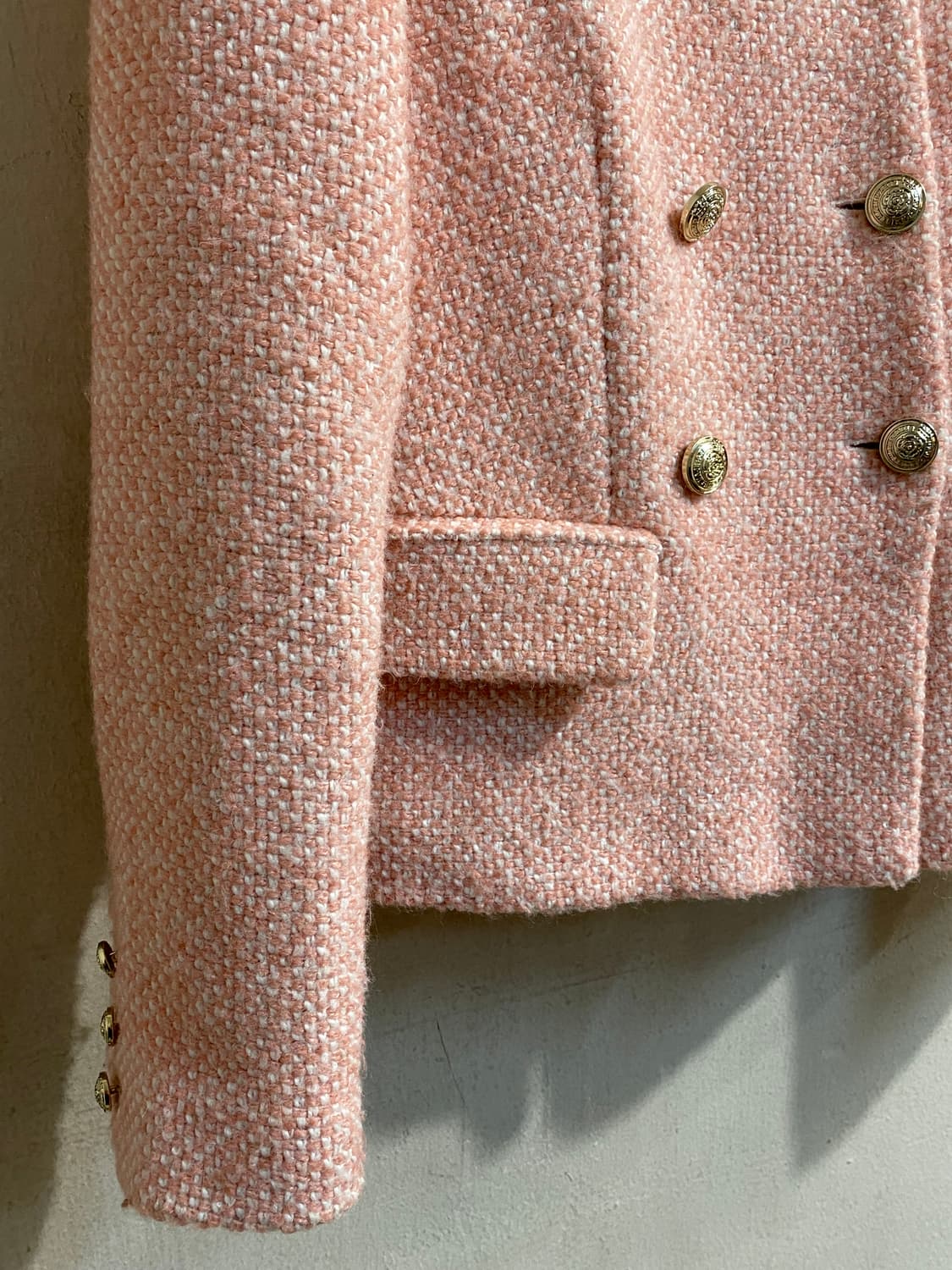마쥬 핑크 트위드 더블 자켓 상품이미지4