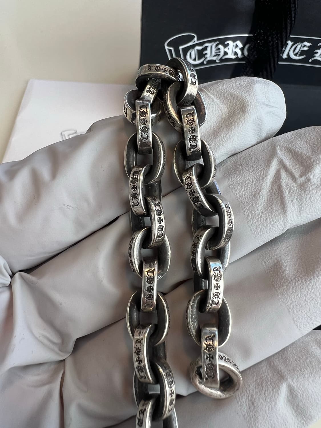 [8인치] 크롬하츠 페이처체인 라지 팔찌 상품이미지5