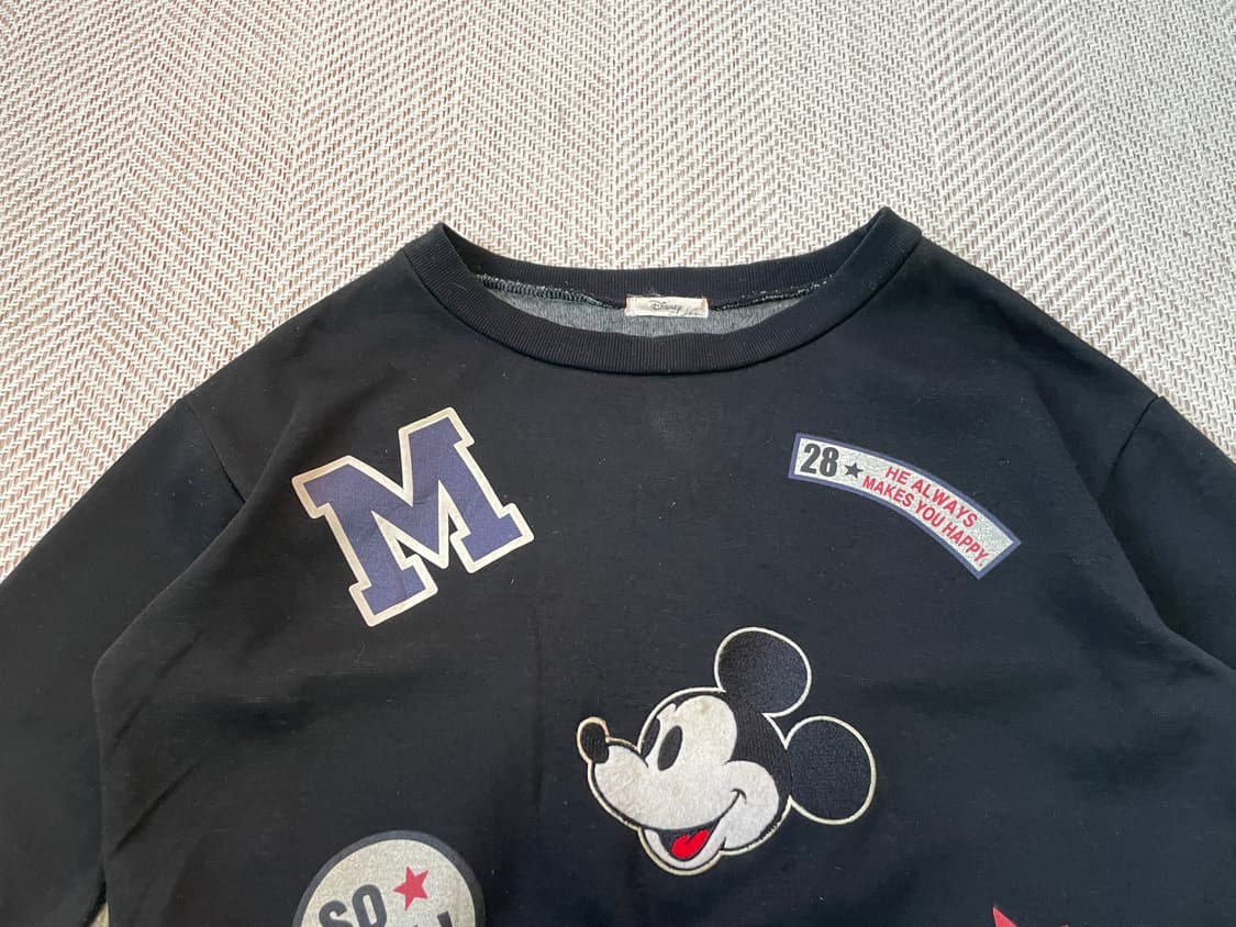 디즈니 미키마우스 패치 디스트로이드 안감 기모 스웻셔츠 J03388 상품이미지3