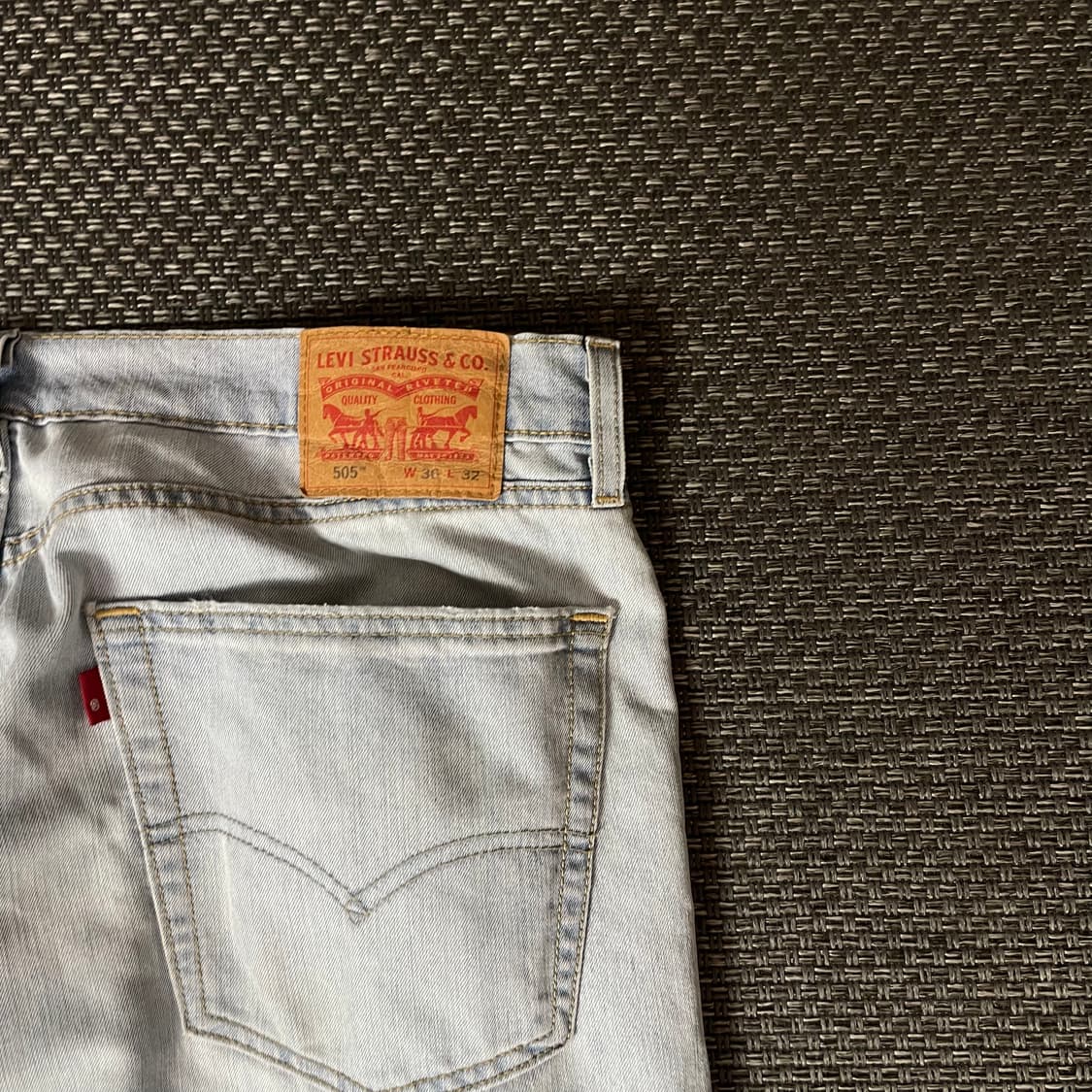 (36) 리바이스 505 36X32 연청 데미지 스판 팬츠 상품이미지6