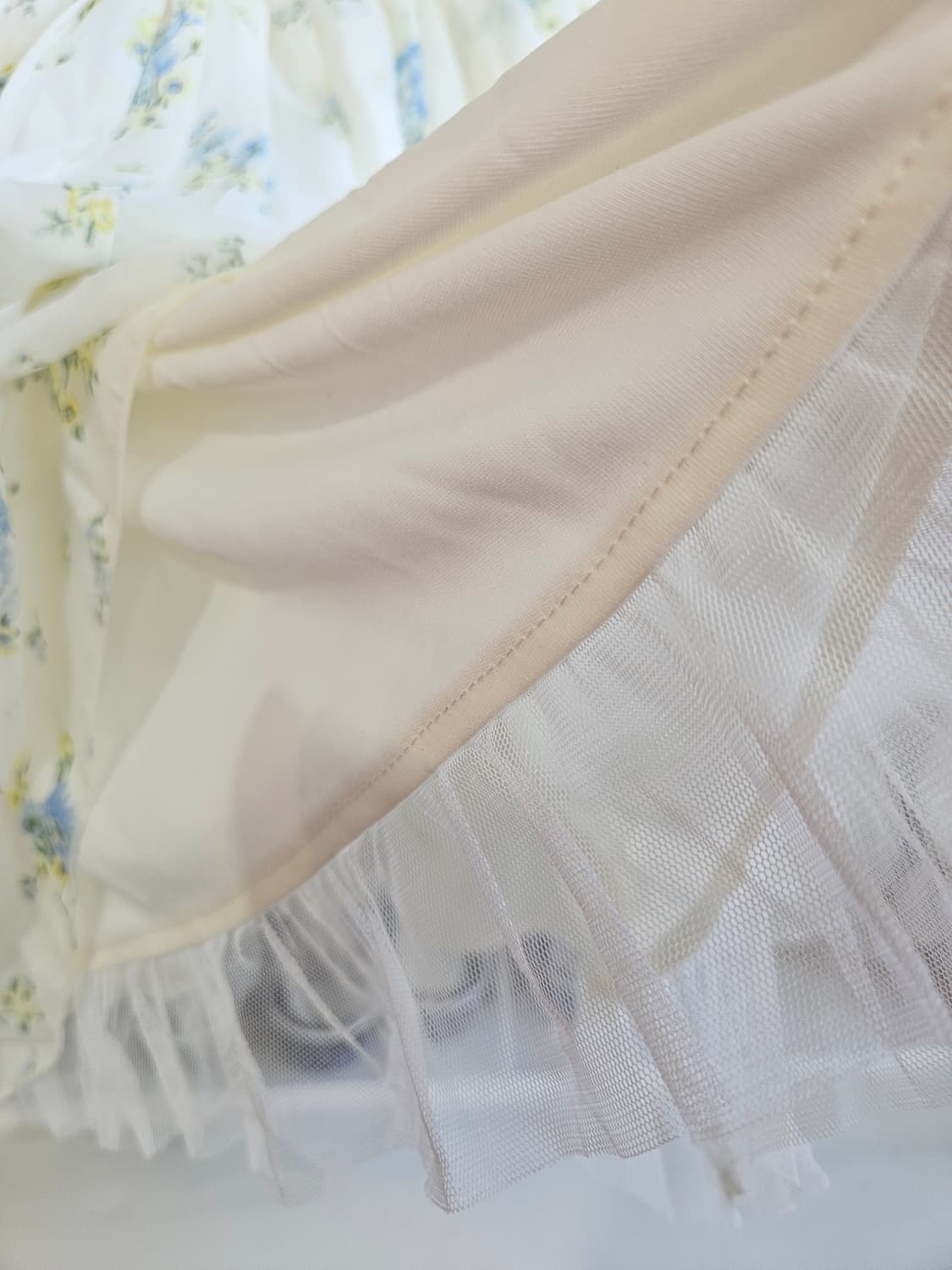 콜자(COLZA) 플라워 쉬폰 튤 스커트 상품이미지5