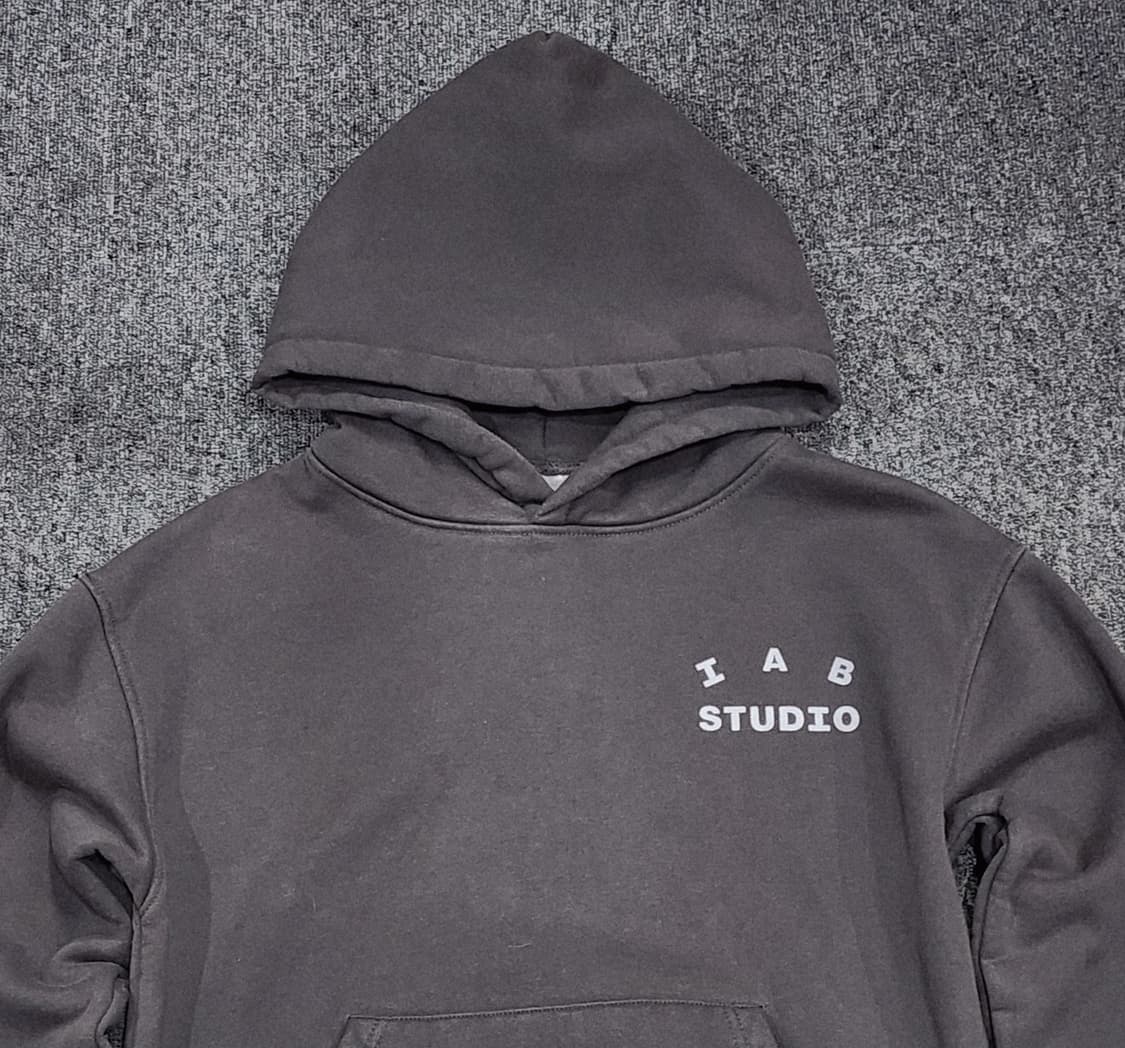 아이앱 스튜디오 기모 후드티 S 차콜 상품이미지3