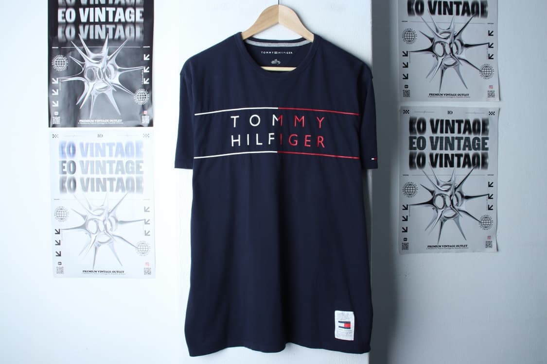 (L-XL) 타미힐피거 반팔 티셔츠 작은사용감 빅로고 네이비-199897 상품이미지2