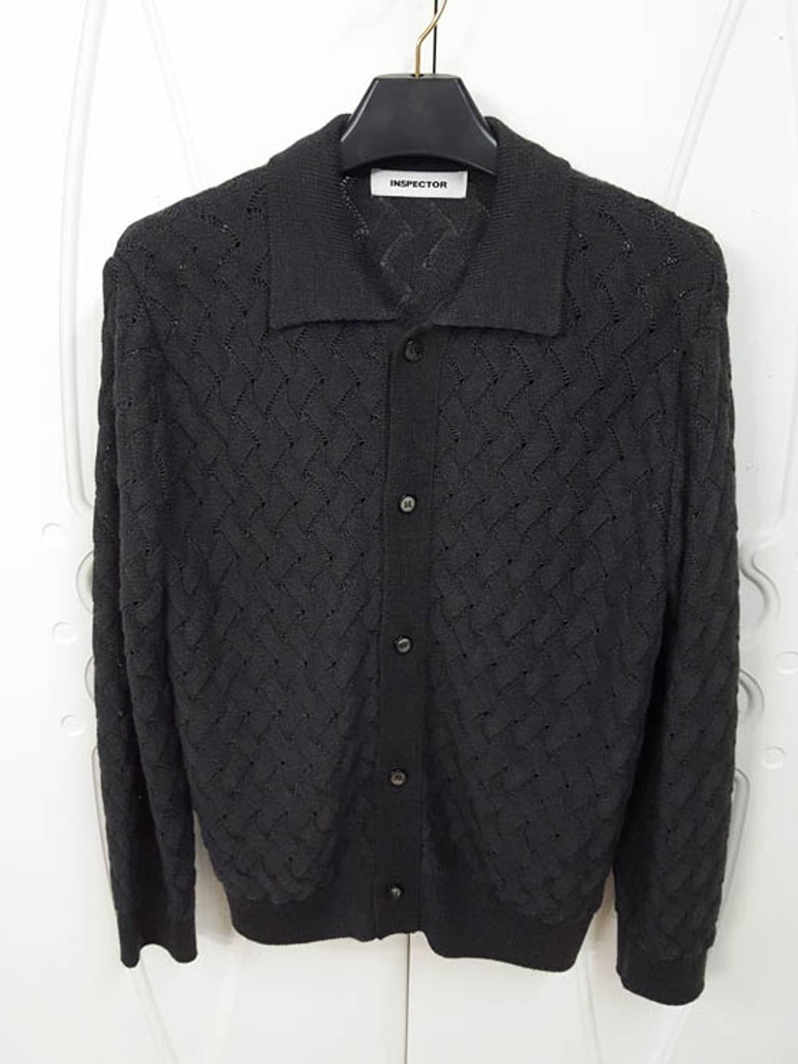 인스펙터 울 카라 가디건 다크그레이 100 상품이미지1