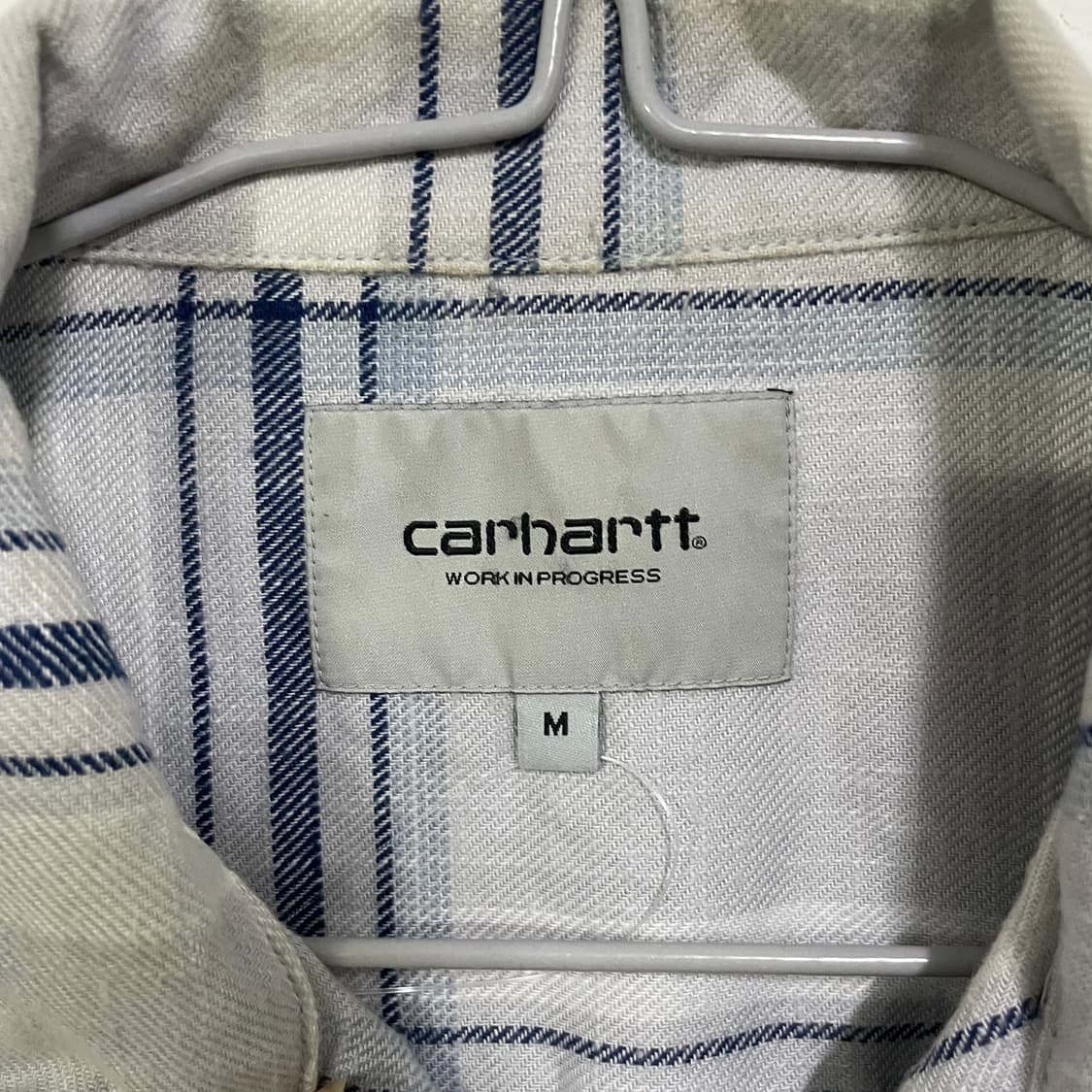 칼하트 체크 반팔 셔츠 그레이 상품이미지4
