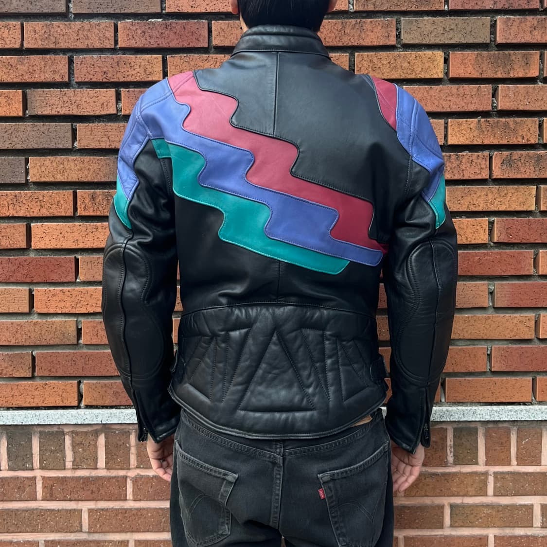 90s 빈티지 올드 가죽 레이싱 자켓 (95-100) 상품이미지9