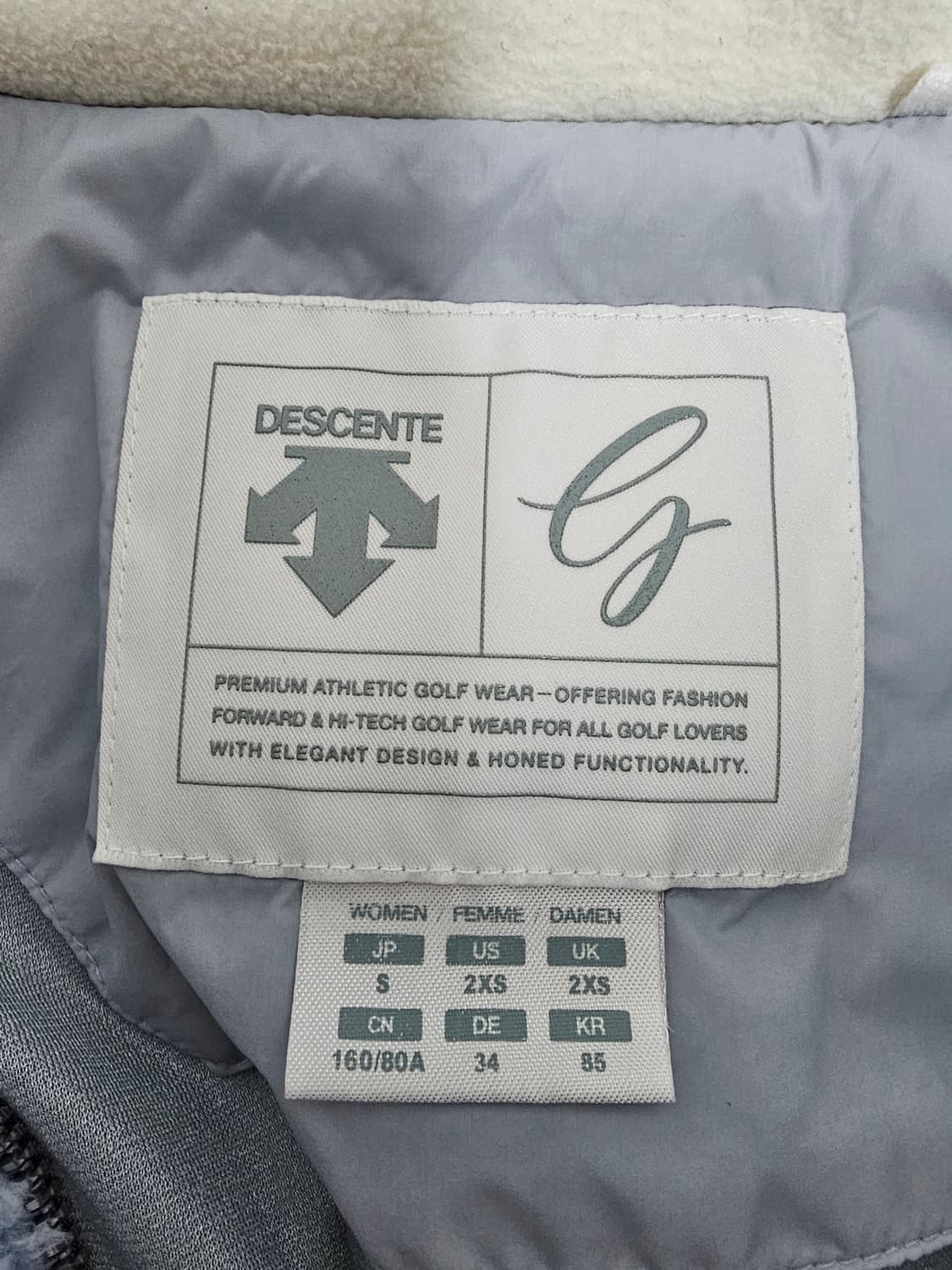 데상트골프 여성 구스다운 하이브리드 플리스자켓 S 상품이미지3