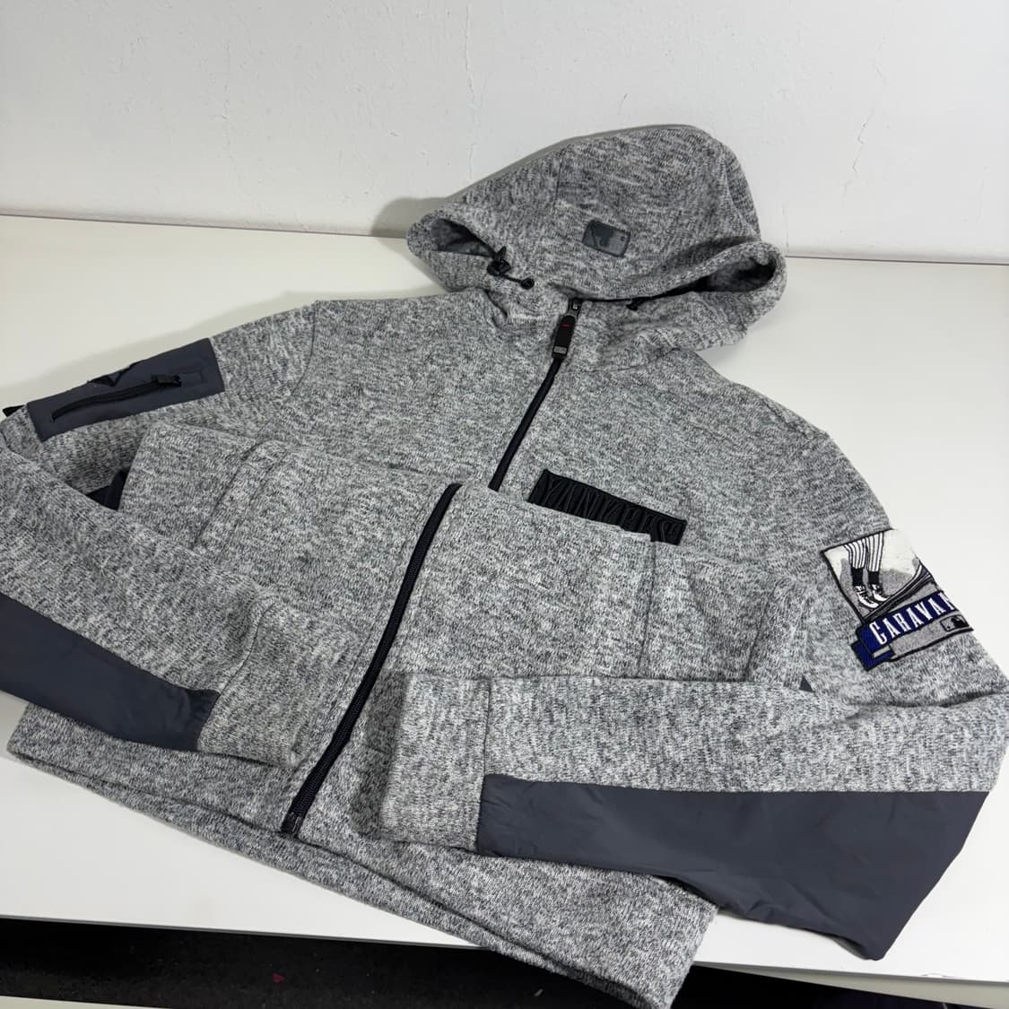 S 95 MLB 나염그레이 기모 후드 플리스자켓 남여공용 상품이미지2