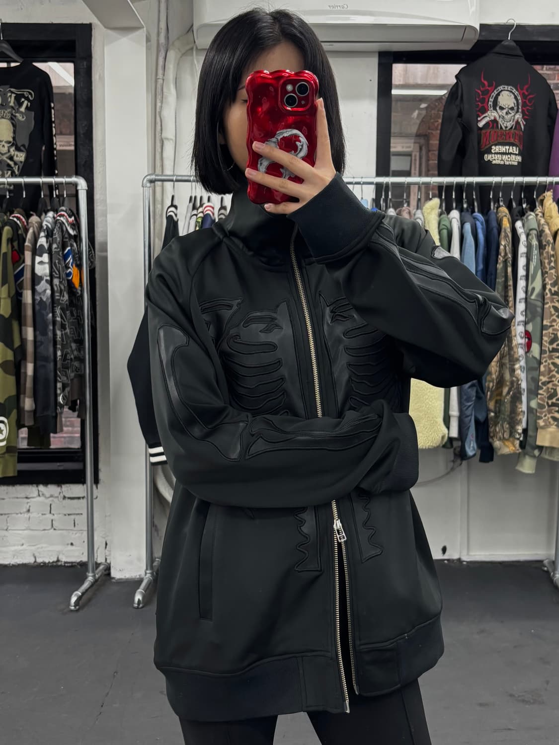 밴슨 레더 본 블랙 져지 상품이미지2