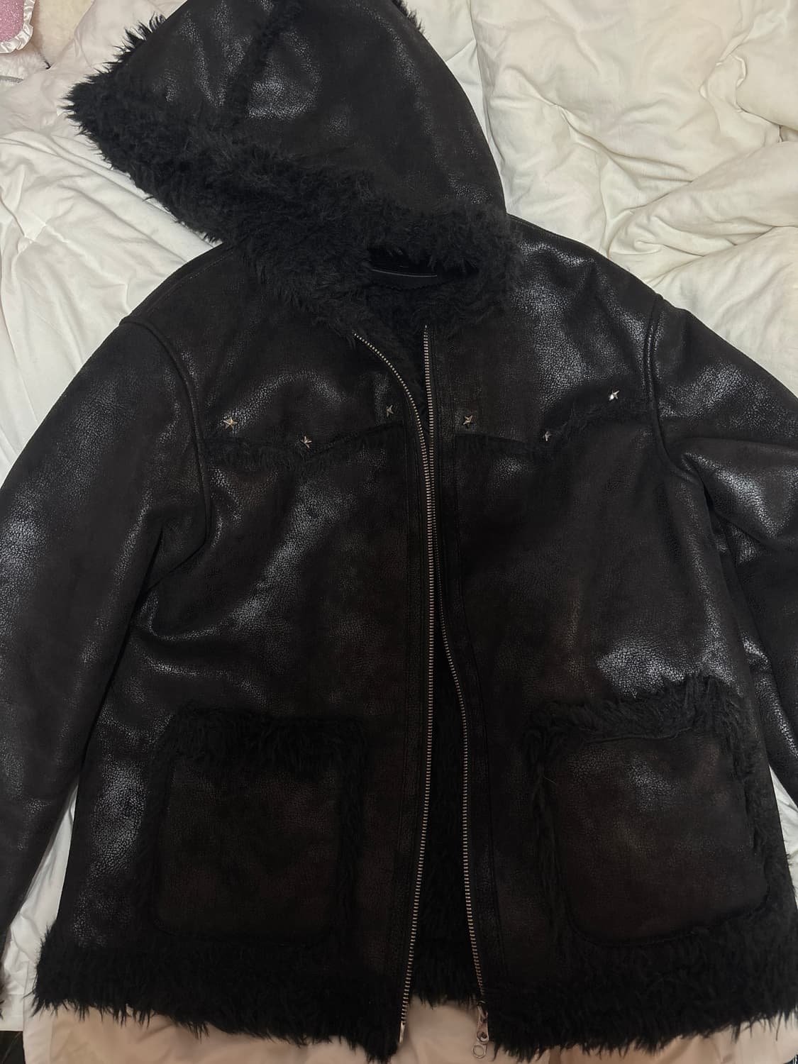 셋업이엑스이 후드 무스탕 자켓 상품이미지3