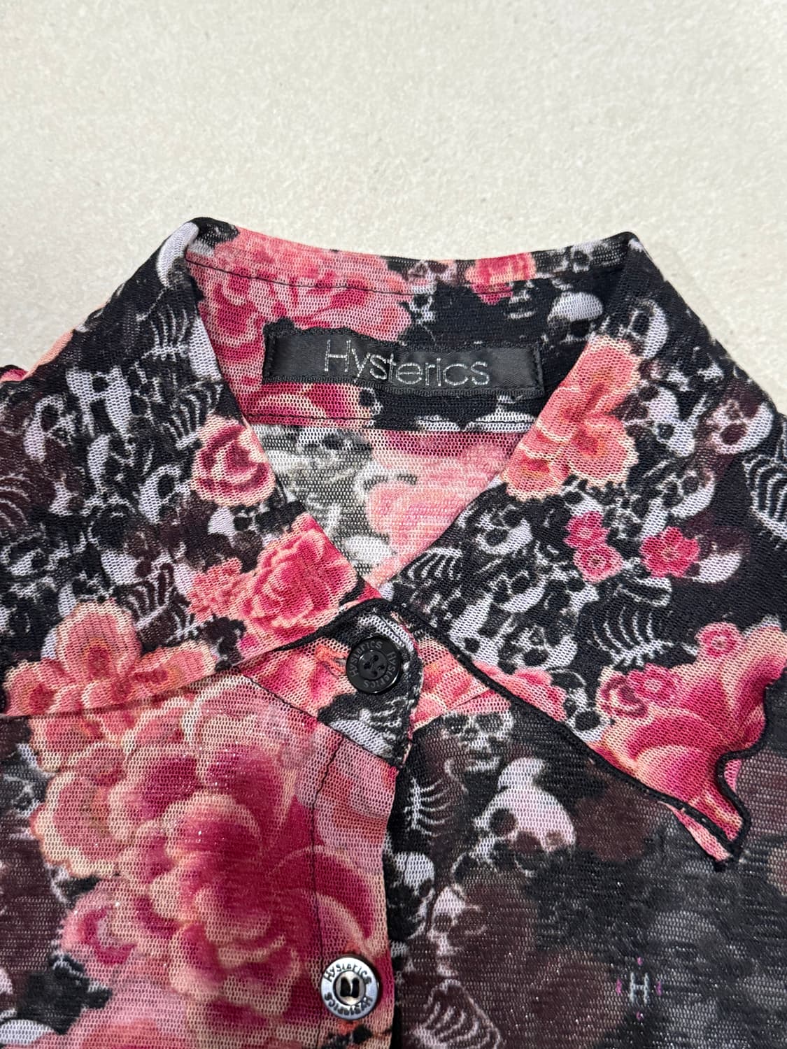 히스테릭 글래머 아카이브 무수한 해골과 피어난 작약 셔츠 상품이미지5