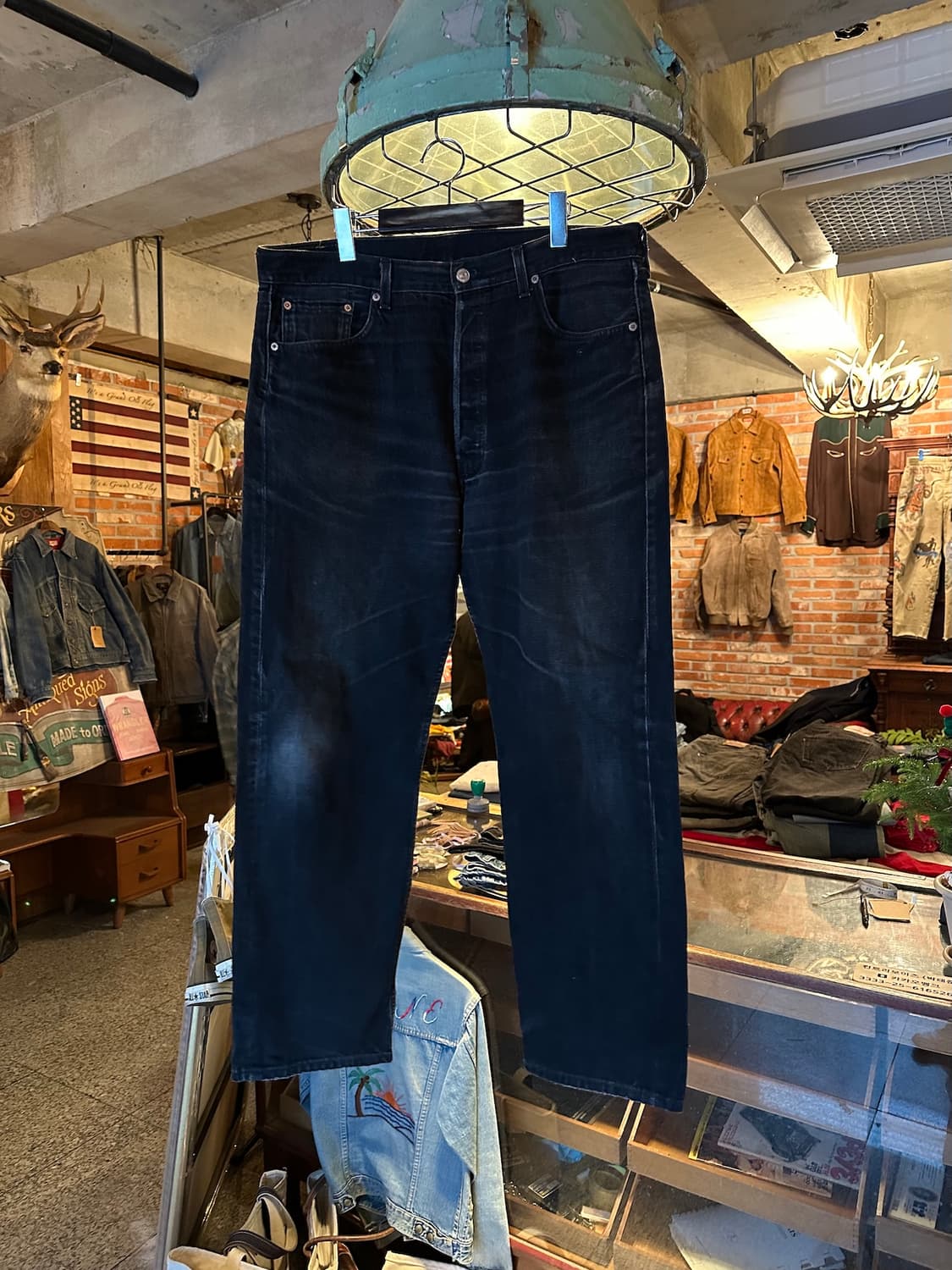 90s USA 빈티지 리바이스 501 0660 흑청 블랙진 데님 팬츠 상품이미지1