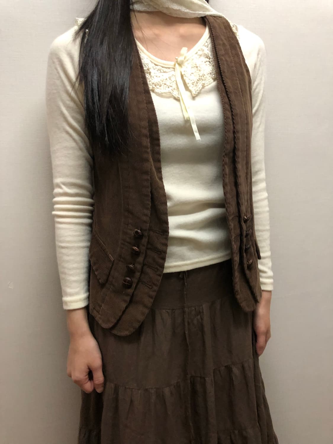 빈티지 브라운 코듀로이 버튼 베스트 상품이미지4