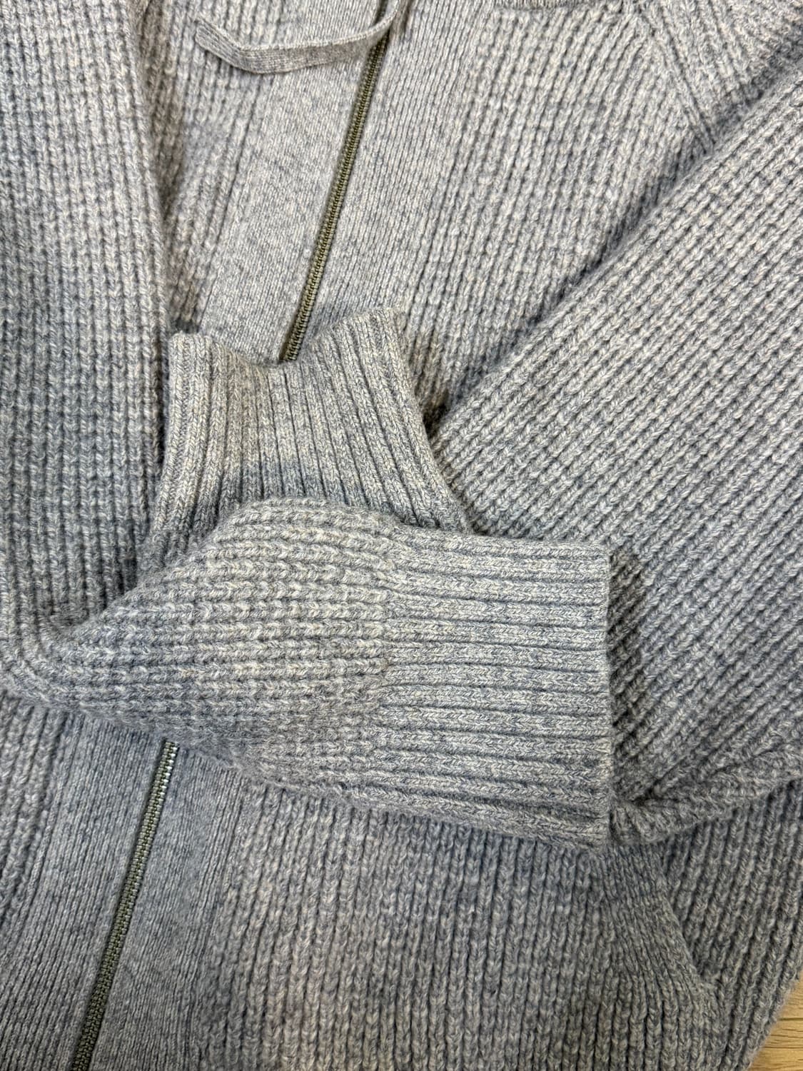 웰빙익스프레스 와플 니트 집업 그레이 S 상품이미지6