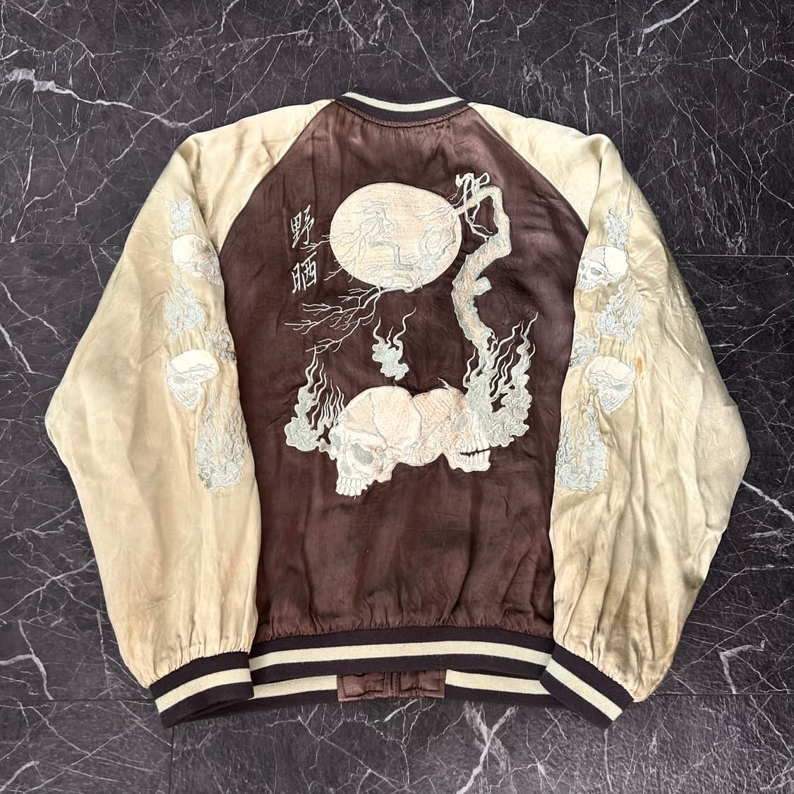 Wooden doll 리버시블 스컬 자수 스카쟌 자켓 상품이미지8