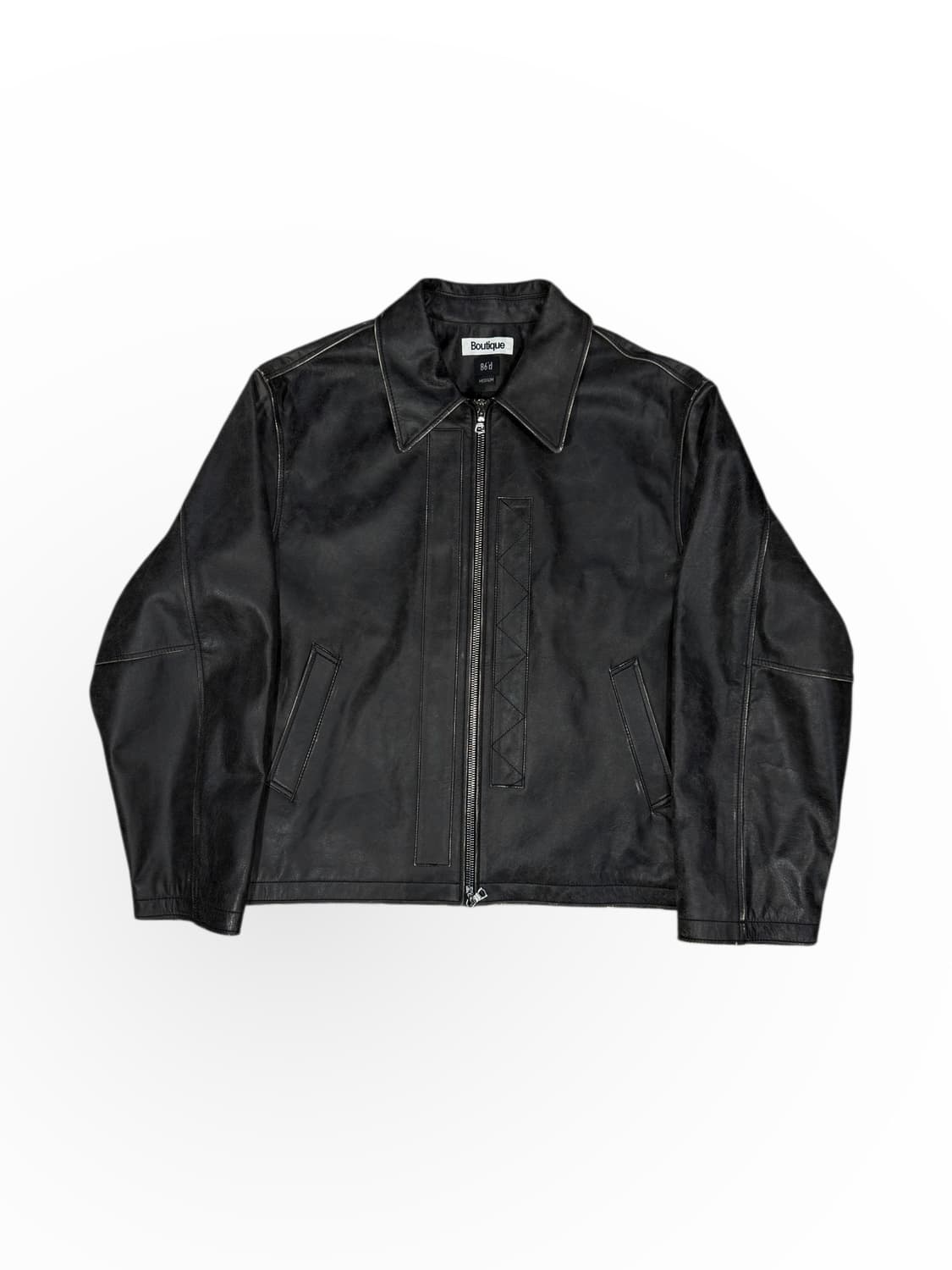 Boutique 86d 디스트레스 카우레더 자켓 상품이미지1